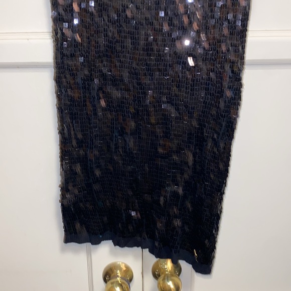 Bebe XS Black Sequin Short Sleeve Cocktail Party Mini Dress - Picture 4 of 6